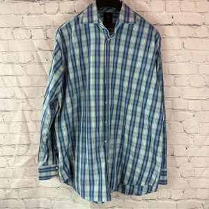 men's plaid tailorbyrd cotton long sleeve shirts sz XXL preppy business casual